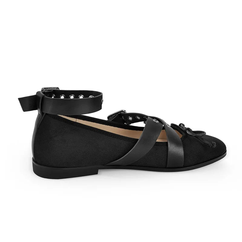 Women Round Toe Mary Jane Buckles Flats Woman Plus Size Summer New Fashion Shoes