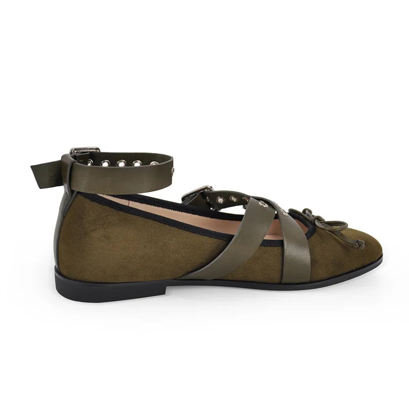 Women Round Toe Mary Jane Buckles Flats Woman Plus Size Summer New Fashion Shoes