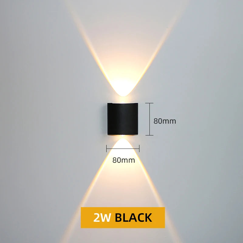 Aluminium LED wandlamp waterdicht IP65 buitenverlichting voor in de tuin 8W 12W binnenwandlamp voor slaapkamer woonkamer trapverlichting