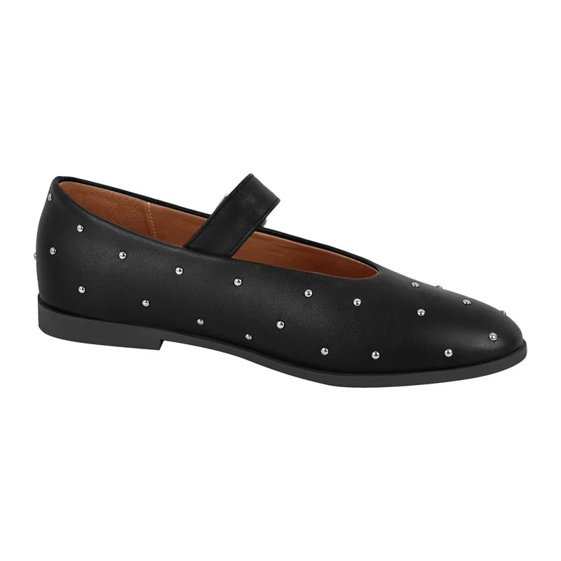 Women Round Toe Rivets Mary Jane Flats Buckles Fashion 2024 New Woman Big Size Summer Shoes