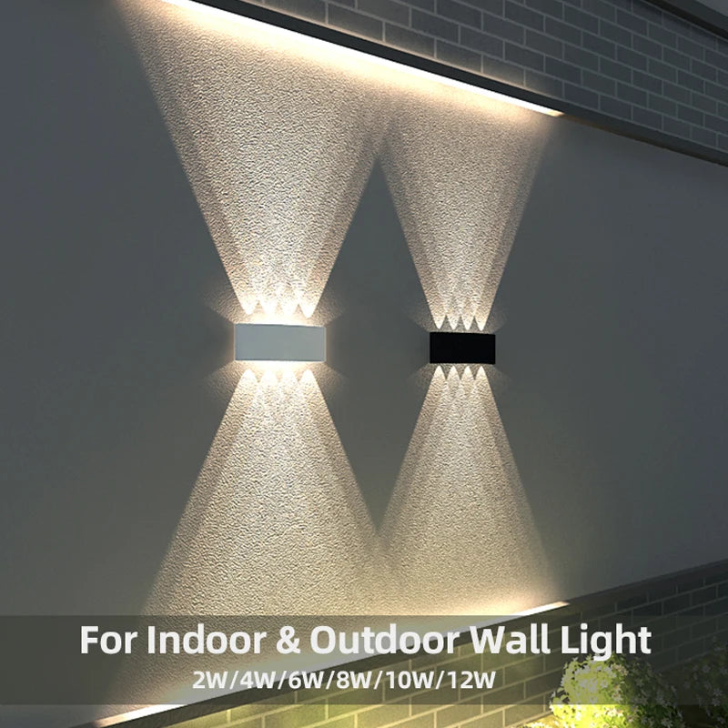Aluminium LED wandlamp waterdicht IP65 buitenverlichting voor in de tuin 8W 12W binnenwandlamp voor slaapkamer woonkamer trapverlichting