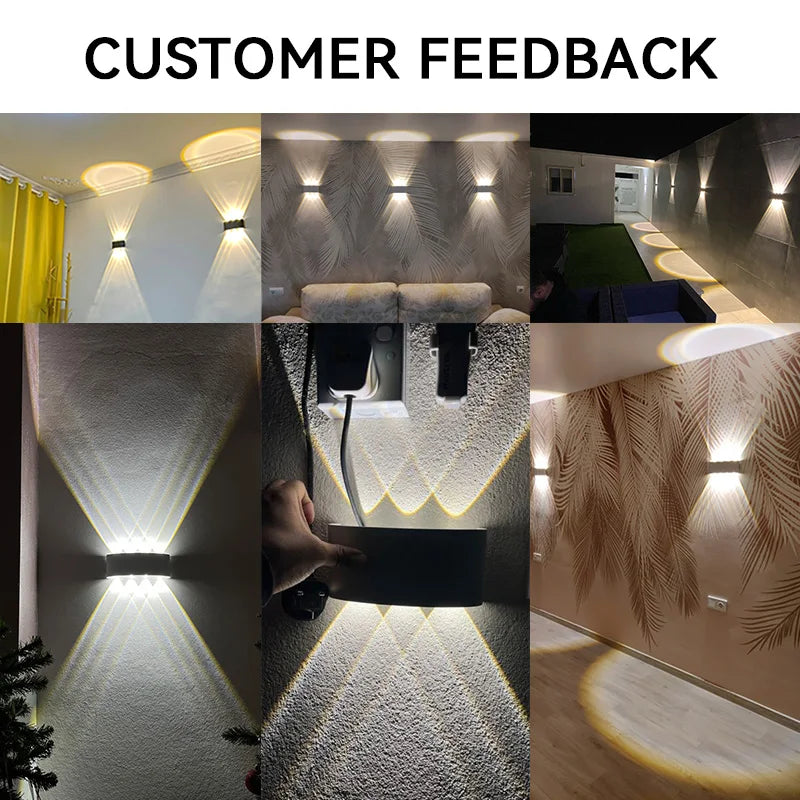 Aluminium LED wandlamp waterdicht IP65 buitenverlichting voor in de tuin 8W 12W binnenwandlamp voor slaapkamer woonkamer trapverlichting
