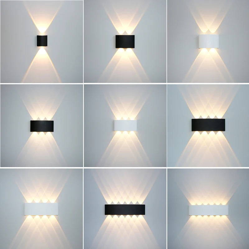 Aluminium LED wandlamp waterdicht IP65 buitenverlichting voor in de tuin 8W 12W binnenwandlamp voor slaapkamer woonkamer trapverlichting