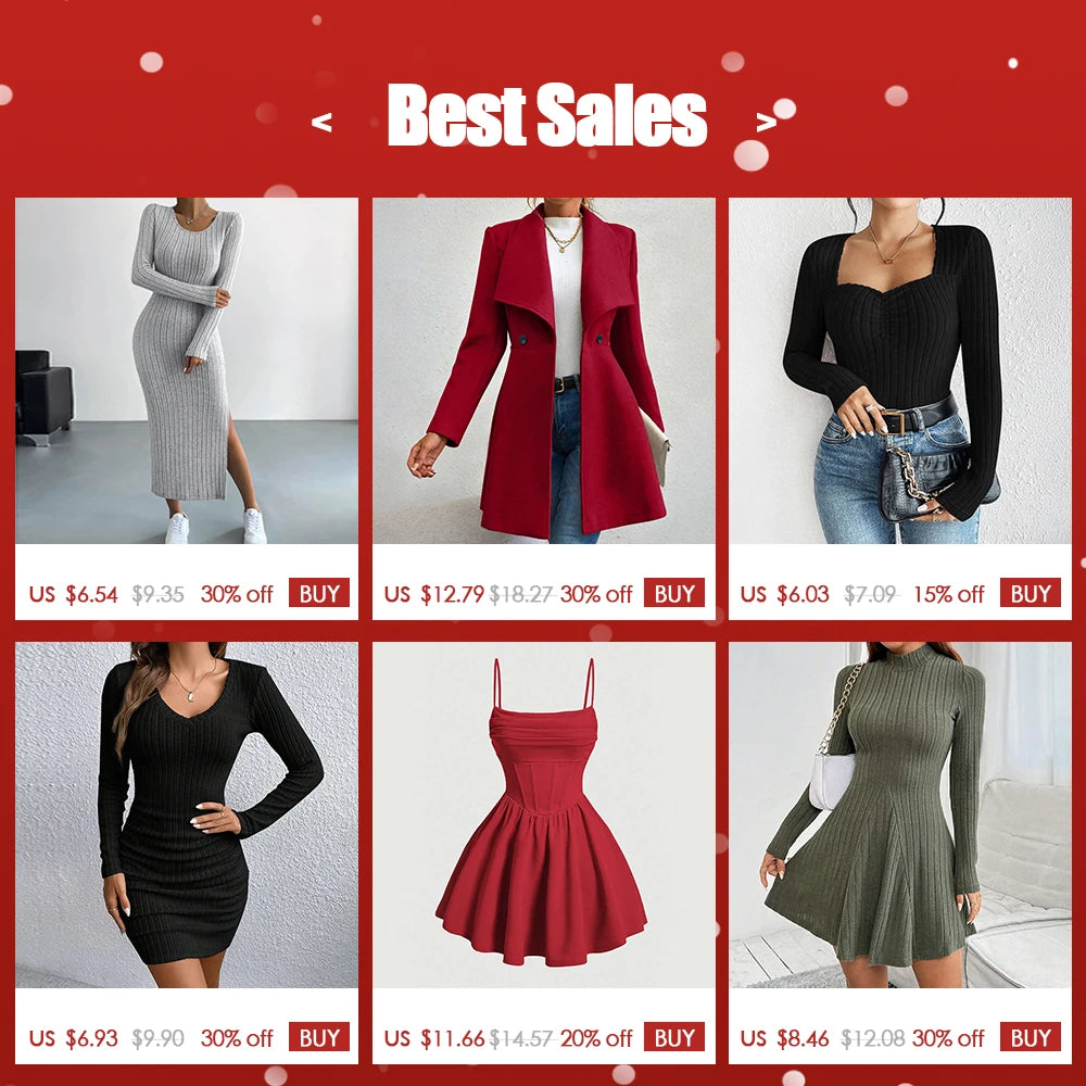 Women's Knitted Long Sleeve T-Shirts Crew Neck Solid Casual Autumn Basic Daily Tops Women's Blouses Deals