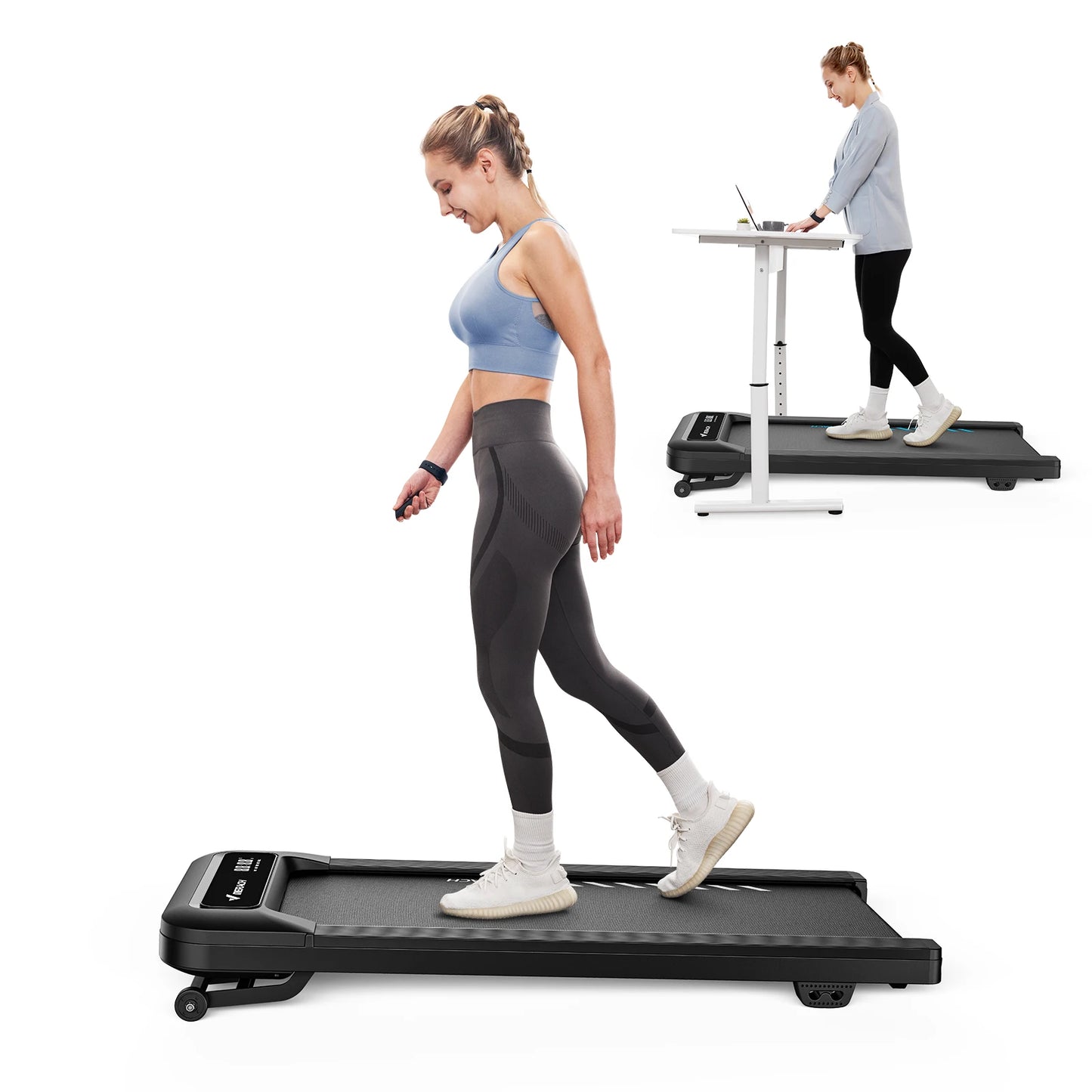 Walking Pad T14 Quiet Under Desk Treadmills Home Gym Portable Walking Treadmill with Magnetic Remote Control LED Display