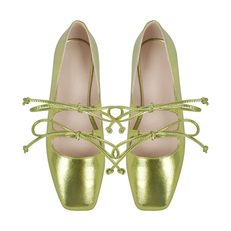Women Flats Square Toe Mary Jane Strap Retro Elegant Big Size Daily Shoes
