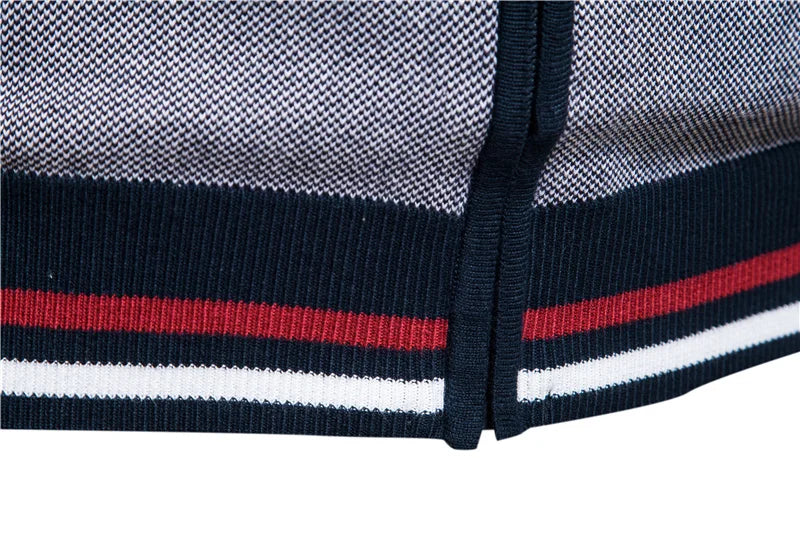 Men's Spliced Cardigan Streetwear Casual High Quality Cotton Sweater Winter Fashion Brand Cardigans for Men