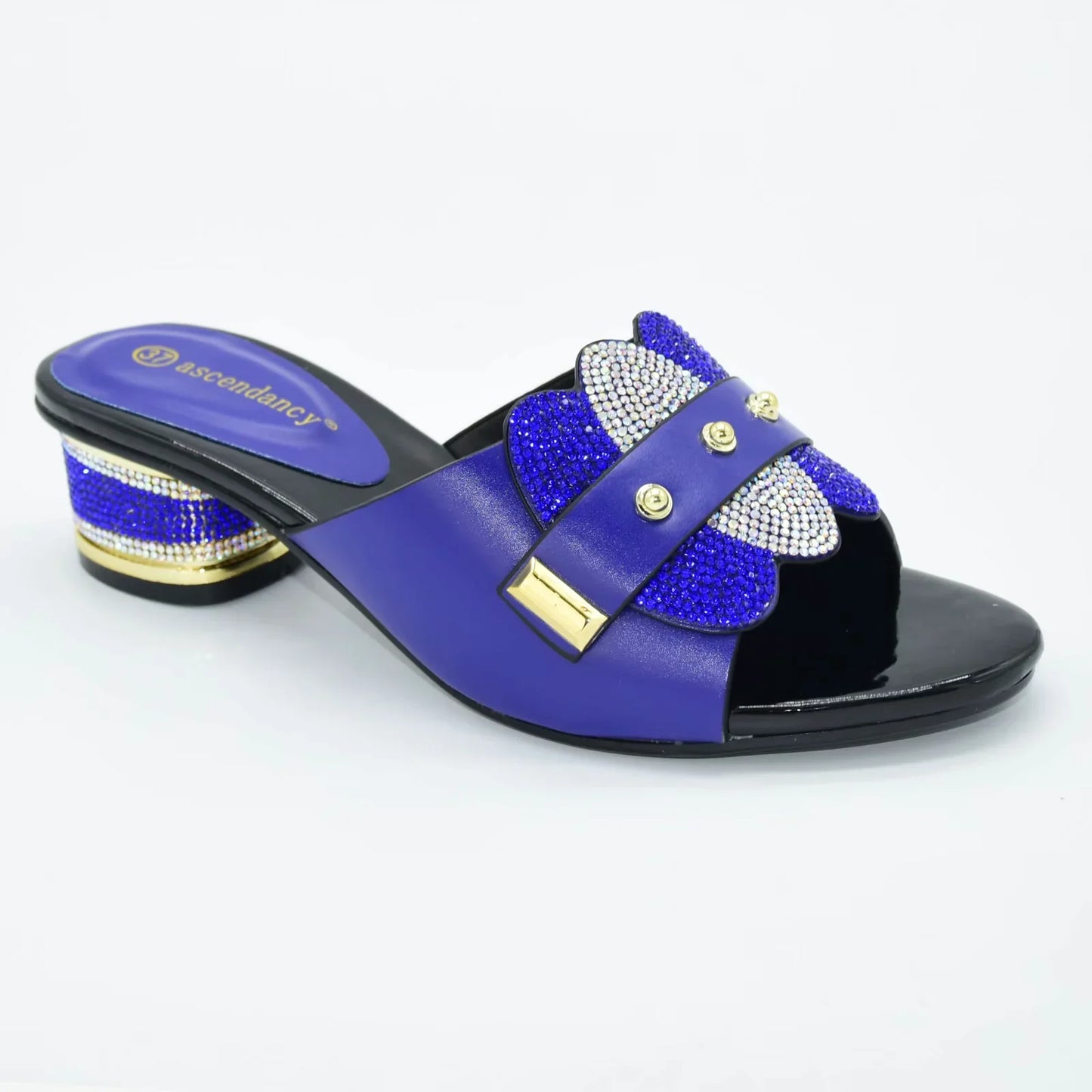2025 Summer High Quality Italian Women Slippers Shoes With Elegant Heel Design Suitable for African Wedding Party