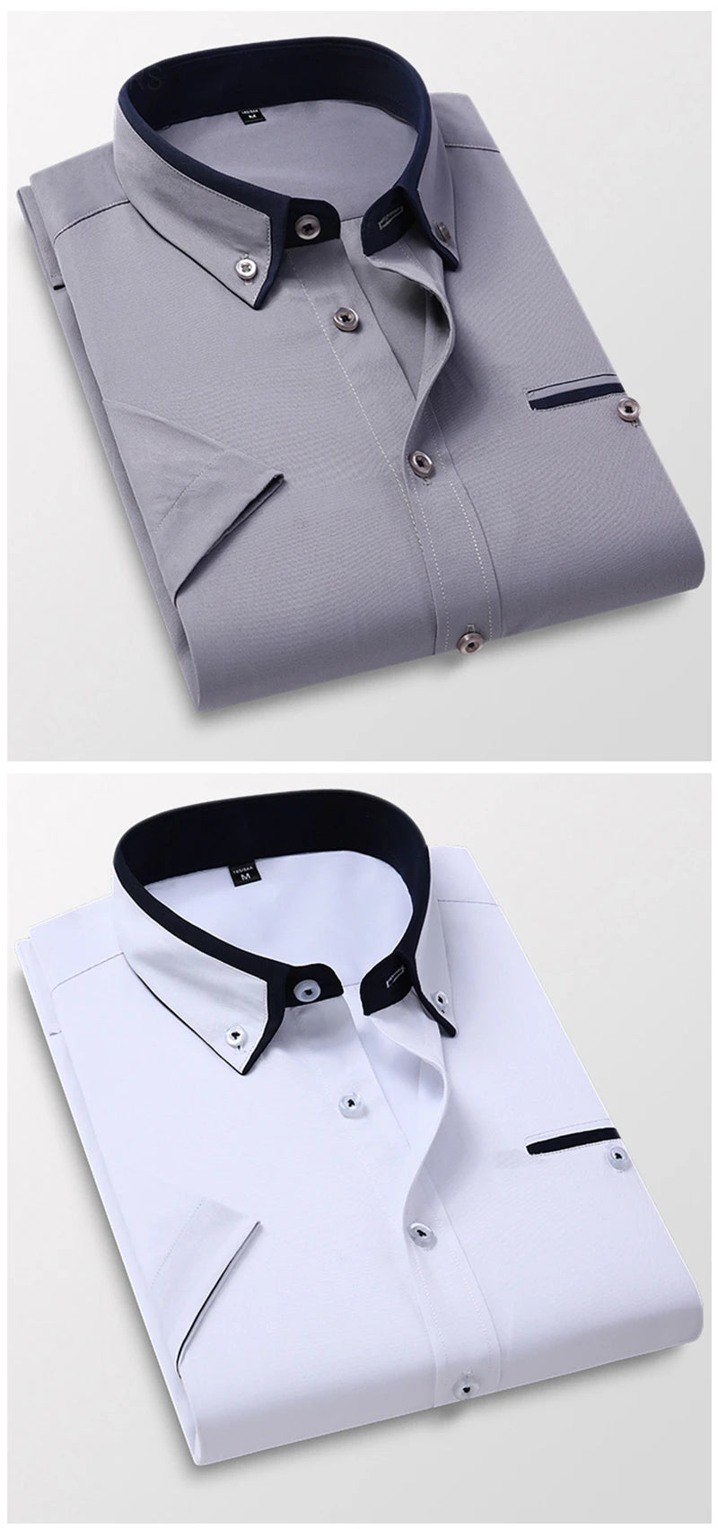 Summer Business Shirt Men Short Sleeves Button Up Shirt Turn-down Collar Casual Shirts Men's Clothing Plus Size 5XL