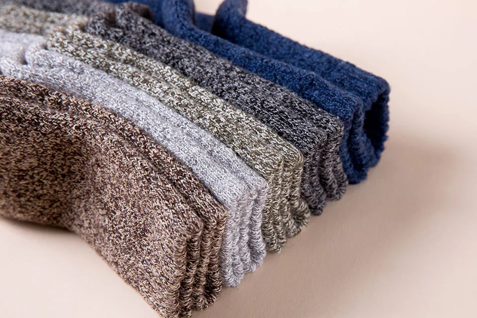 5 Paar Wintersocken aus Merinowolle für Herren, superdick, warm, hochwertig, Harajuku, Retro, Schnee, lässig, Frostschutzsocken