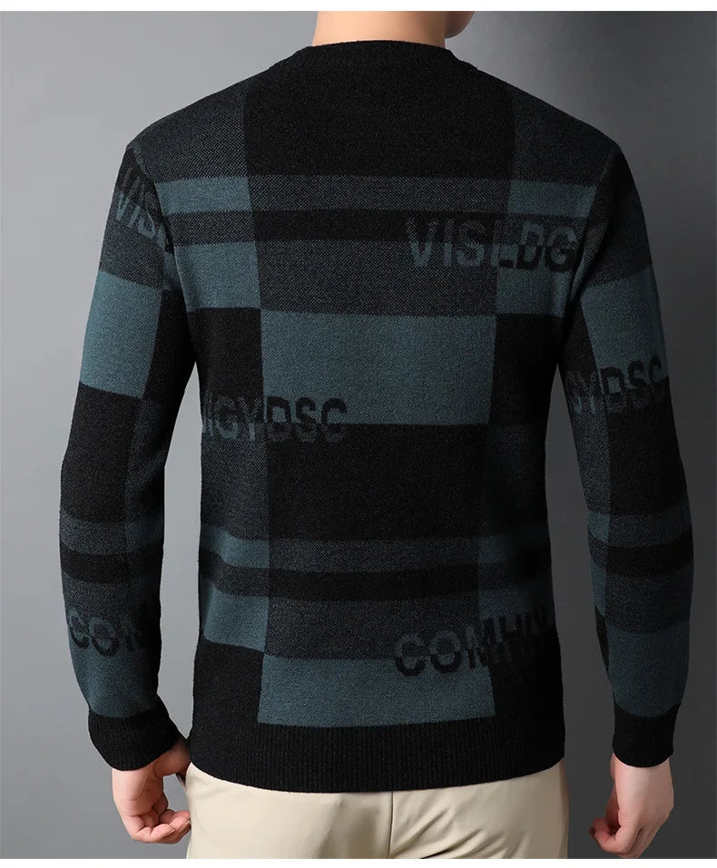 Men's Top Grade Fashion Designer Brand, Luxury Street Wear Knitted Pullover, Lettered Sweater, Autumn and Winter Male Casual Jumper