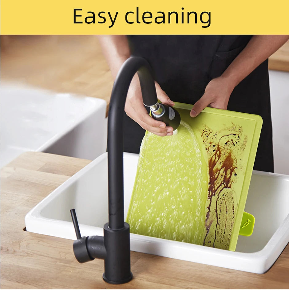 Cutting Boards with Holder 4pcs Sets for Kitchen Anti Bacterium Plastic Chopping Block Plastic Dishwasher Safe Chrismas