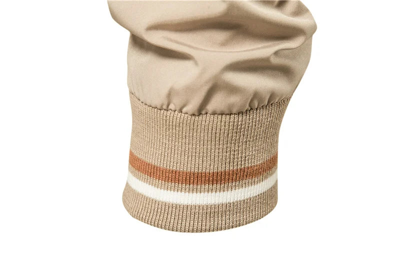 Solid Colour Bomber Jacket Men's Casual Slim Fit Baseball Jackets Autumn Fashion High Quality Jackets for Men