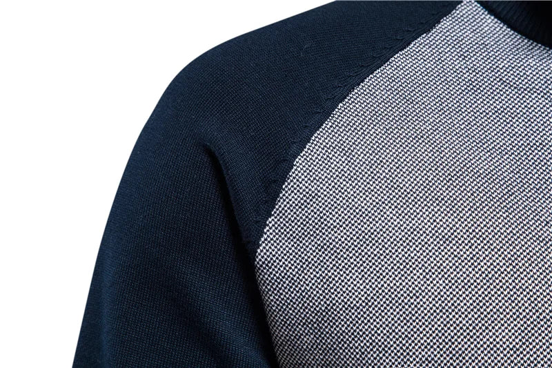 Men's Spliced Cardigan Streetwear Casual High Quality Cotton Sweater Winter Fashion Brand Cardigans for Men