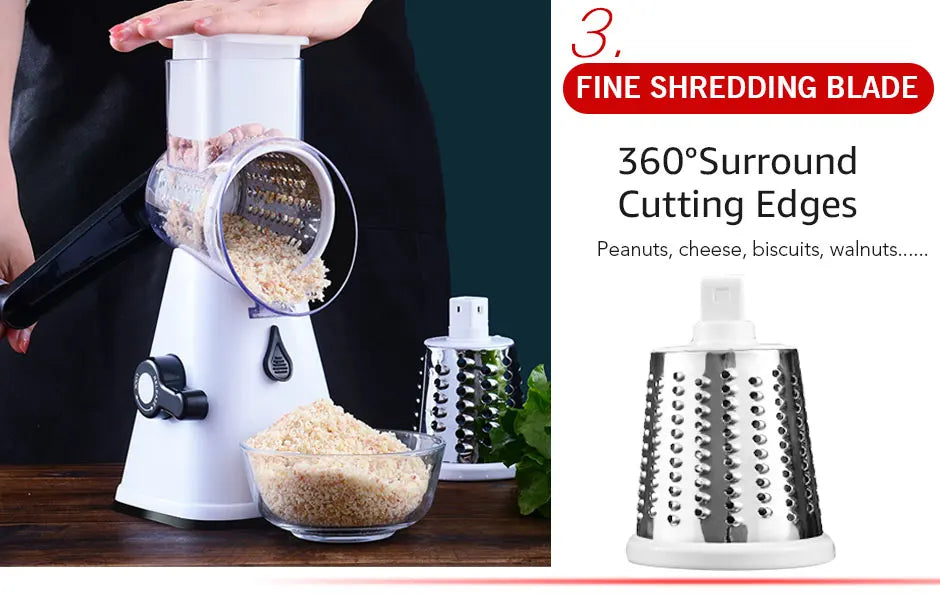 Manual Vegetable Cutter Slicer Kitchen Accessories Multifunctional Round Rotate Mandoline Slicer Potato Cheese Kitchen Gadgets