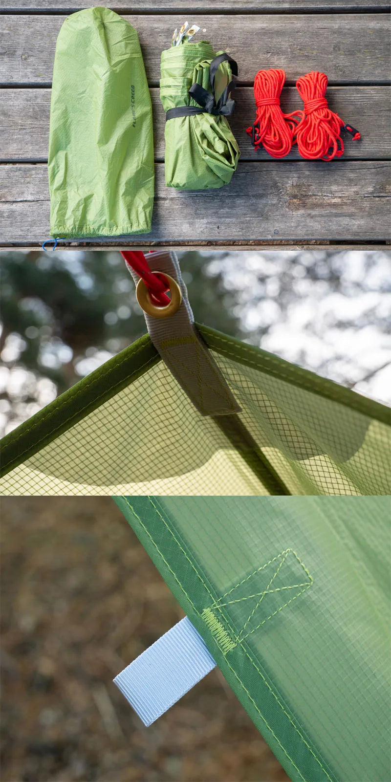 FLAME'S CREED 3*3M 4*3M 5*3M 15D Nylon Silicone Coating High Quality Outdoor Caming Tent Tarp