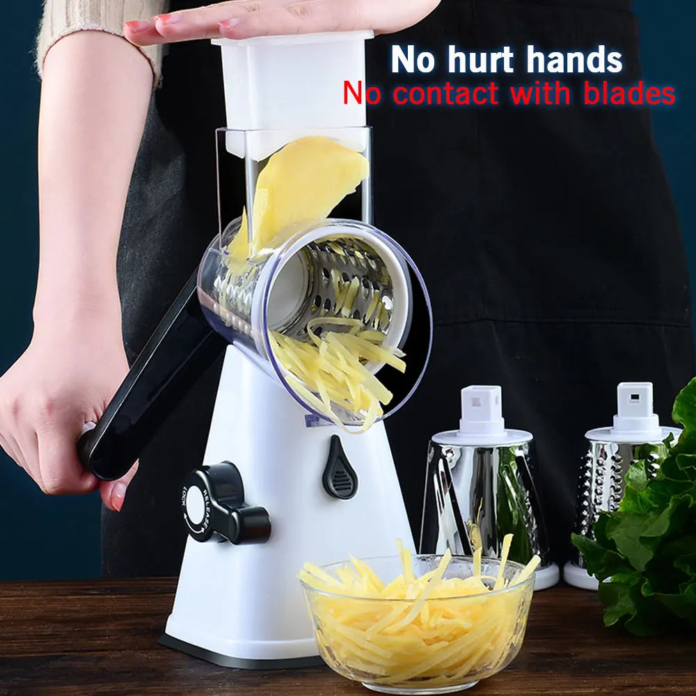 Manual Vegetable Cutter Slicer Kitchen Accessories Multifunctional Round Rotate Mandoline Slicer Potato Cheese Kitchen Gadgets