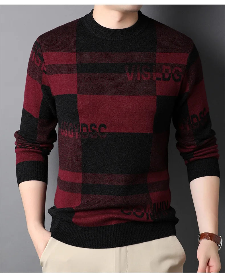 Men's Top Grade Fashion Designer Brand, Luxury Street Wear Knitted Pullover, Lettered Sweater, Autumn and Winter Male Casual Jumper