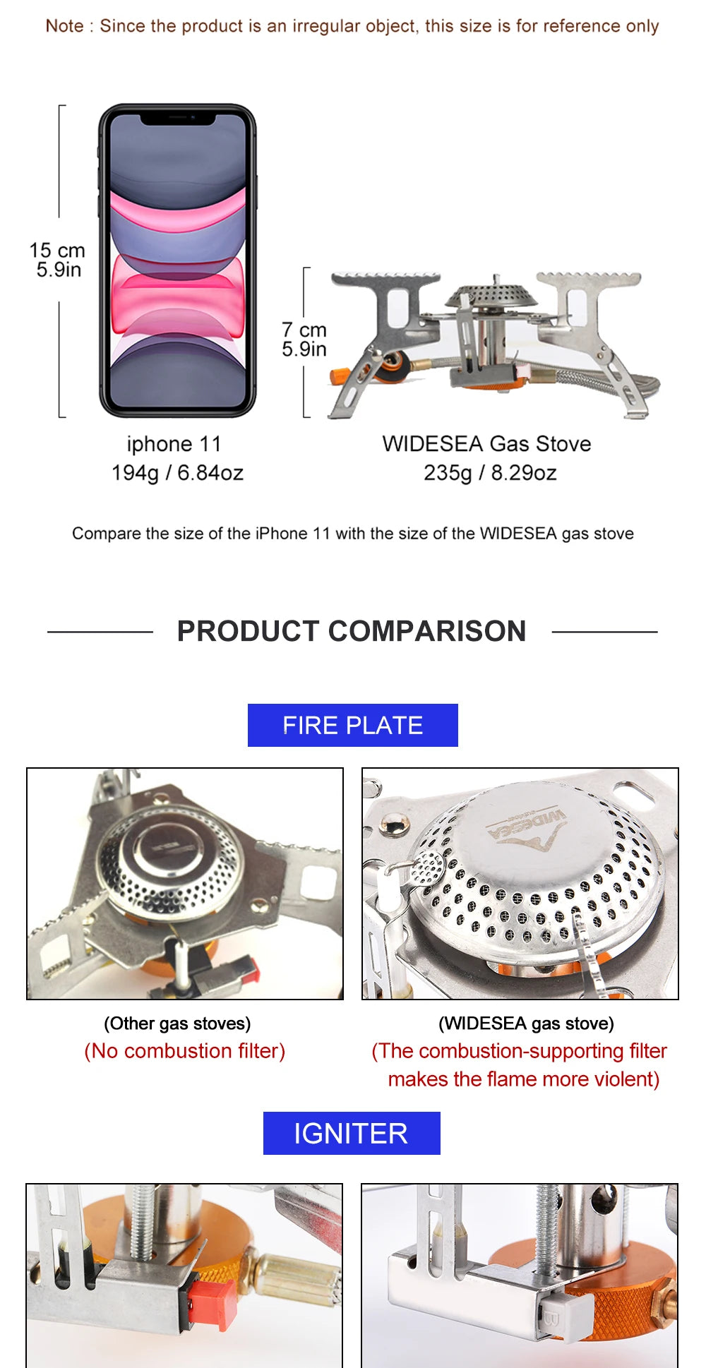 Camping Gas Stove Outdoor Tourist Burner Strong Fire Heater Tourism Cooker Survival Furnace Supplies Equipment Picnic