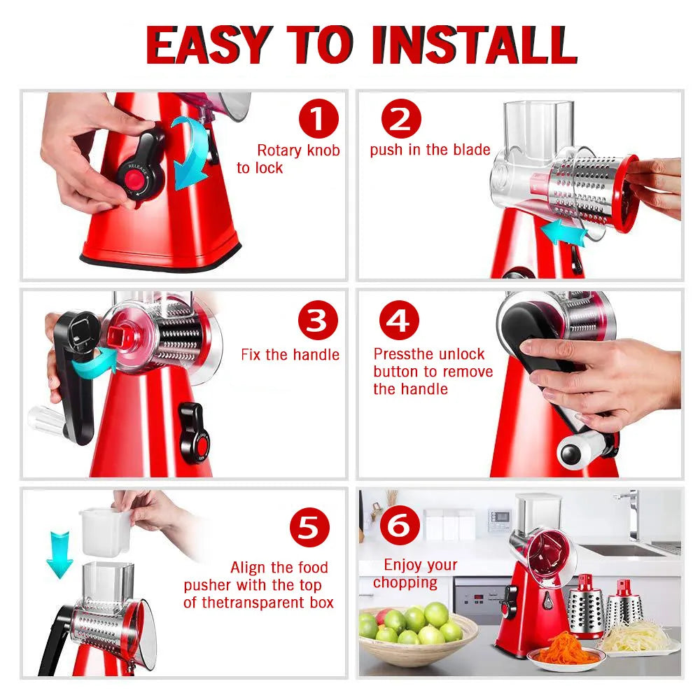 Manual Vegetable Cutter Slicer Kitchen Accessories Multifunctional Round Rotate Mandoline Slicer Potato Cheese Kitchen Gadgets