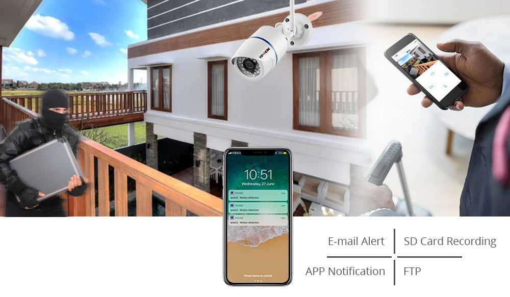 4MP 1080P IP-camera Buiten WiFi Beveiligingscamera voor Thuis Draadloze Bewaking Wi-Fi Bullet Waterdichte IP Video HD Camera CamHi Cam
