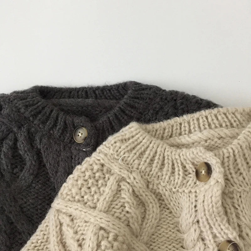 Kids Clothes Single Breast Girls Sweater Brief Style Boys Cardigans Knitted Sweater For Children 1-7Y Unisex