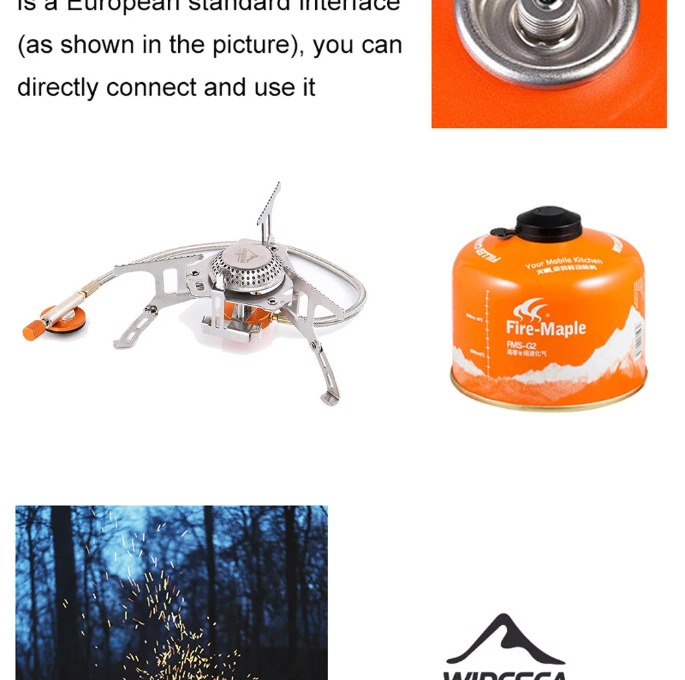 Camping Gas Stove Outdoor Tourist Burner Strong Fire Heater Tourism Cooker Survival Furnace Supplies Equipment Picnic