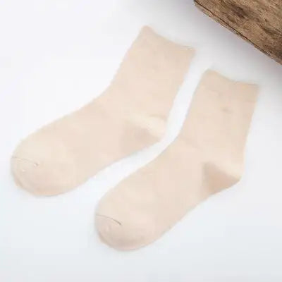 5 paar damessokken van bamboevezel, kleurrijk, modieus, casual, harajuku, effen, vrouwelijk