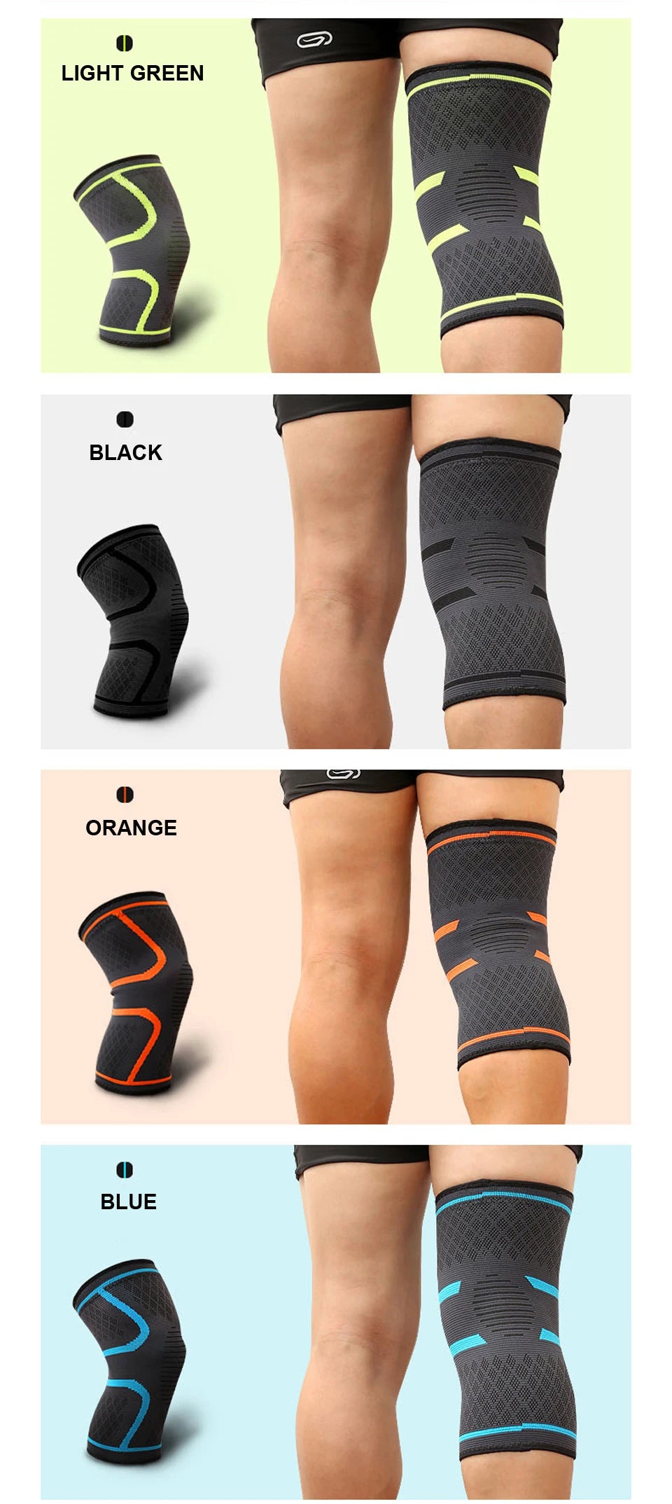 1 STUKS Fitness Hardlopen Fietsen Knie Ondersteuning Braces Elastische Nylon Sport Compressie Kniebeschermer Mouw voor Basketbal Volleybal