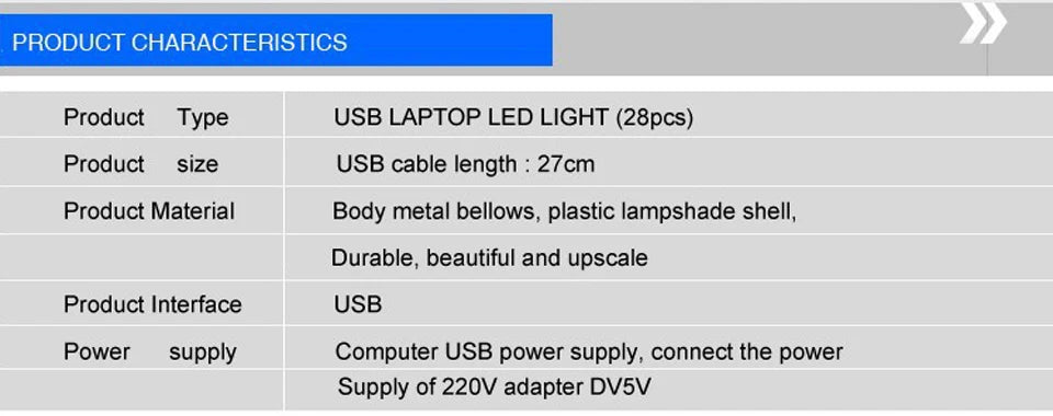 28 leds Book Reading Lamp Flexible USB Night Light for Laptop Notebook Computer Desktop No Flicker Eyesight Protection Light
