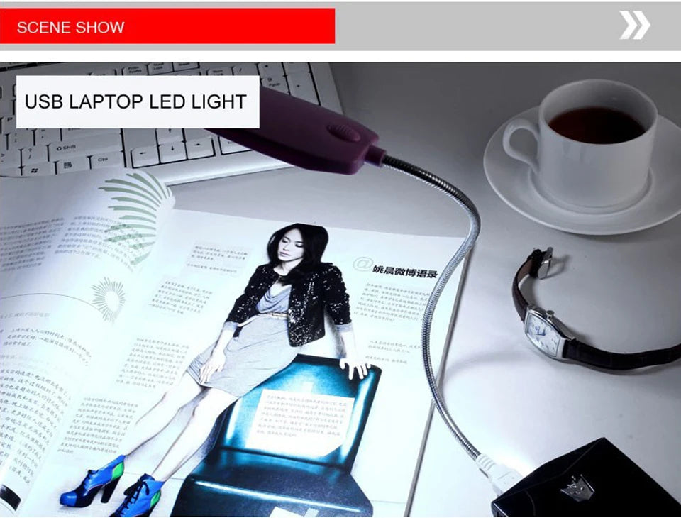 28 leds Book Reading Lamp Flexible USB Night Light for Laptop Notebook Computer Desktop No Flicker Eyesight Protection Light