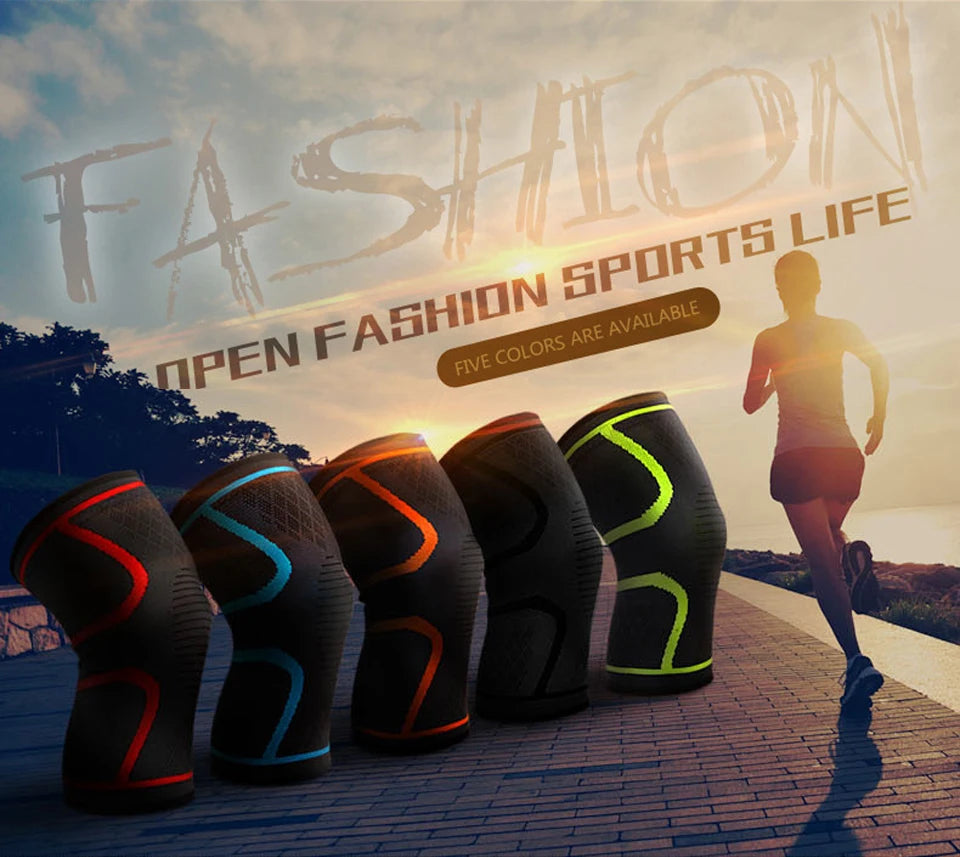 1 STUKS Fitness Hardlopen Fietsen Knie Ondersteuning Braces Elastische Nylon Sport Compressie Kniebeschermer Mouw voor Basketbal Volleybal