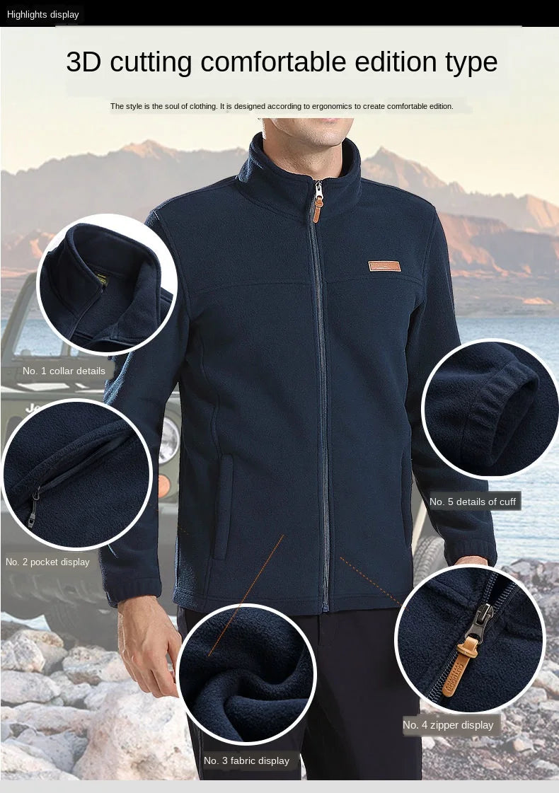 Herrenbekleidung Mantel Herren Dicke Warme Army Fleecejacke Patchwork Multi Pockets Polar Tec Herrenjacke und Mäntel Windbreaker für Herren