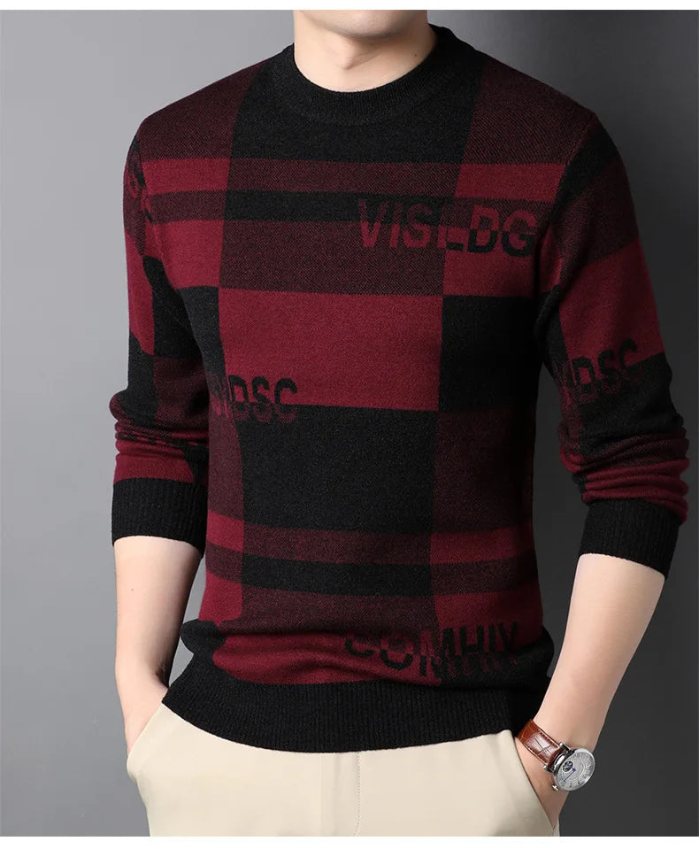 Men's Top Grade Fashion Designer Brand, Luxury Street Wear Knitted Pullover, Lettered Sweater, Autumn and Winter Male Casual Jumper