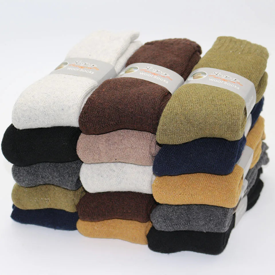 5 paar wintersokken van merinowol voor heren, dik, warm, grote maat, hoge kwaliteit, Harajuku, retro, casual, antivries, pure kasjmier sokken