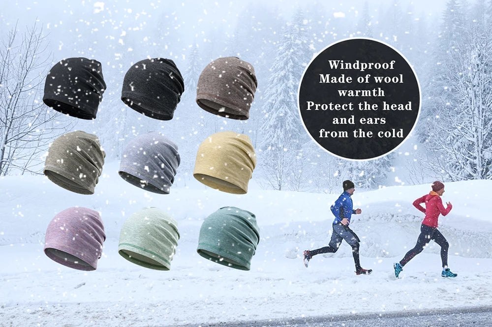 Winter Fleece Beanies Bicycle Sports Tennis Fitness Stretch Running Hiking Cycling Hat Snowboard Soft Windproof Cap Women Men