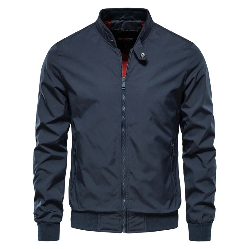 Solid Colour Baseball Jacket Men's Casual Stand Collar Bomber Men's Jackets Autumn High Quality Slim Fit Jackets for Men