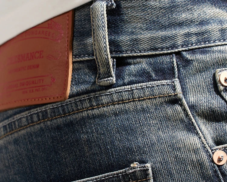 353# Autumn and Winter New Japanese Retro Heavyweight Tooling Jeans Men's Fashion Washed Old Straight Loose Elastic Casual Pants