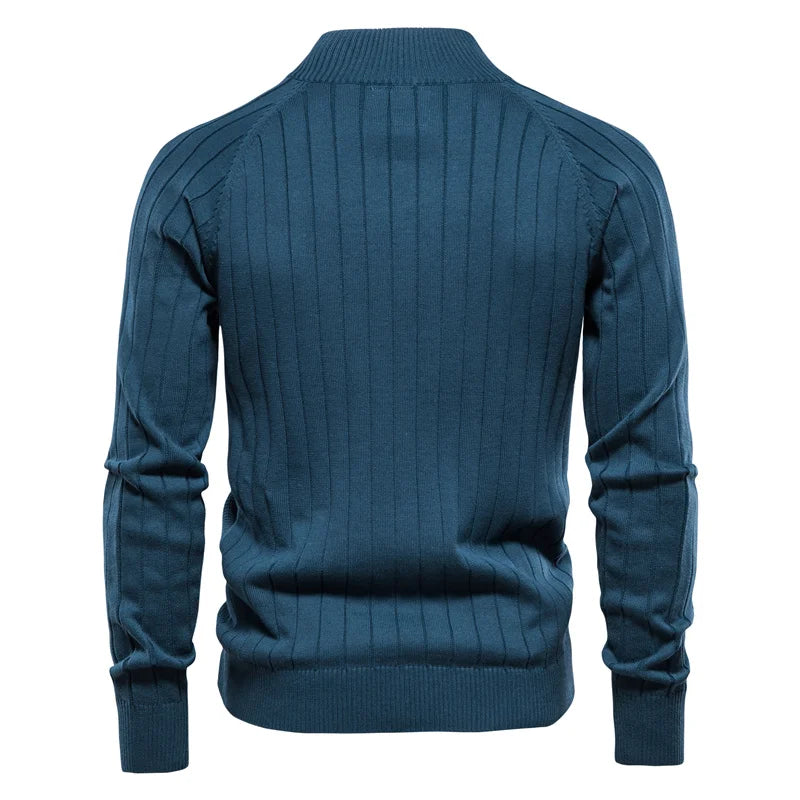 Men's Spliced Cardigan Streetwear Casual High Quality Cotton Sweater Winter Fashion Brand Cardigans for Men
