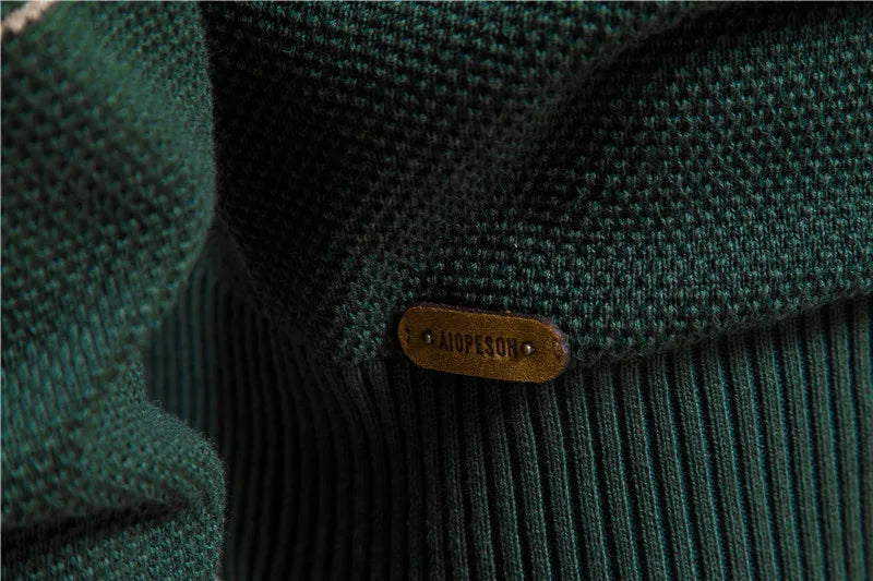 Men's Cotton Sweater Fashion Casual O-Neck Spliced Pullovers Knitted Sweater Male Warm Sweaters