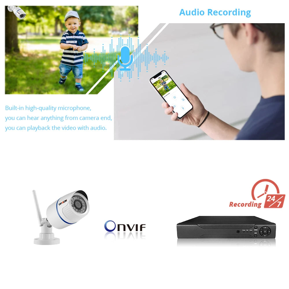 4MP 1080P IP-camera Buiten WiFi Beveiligingscamera voor Thuis Draadloze Bewaking Wi-Fi Bullet Waterdichte IP Video HD Camera CamHi Cam