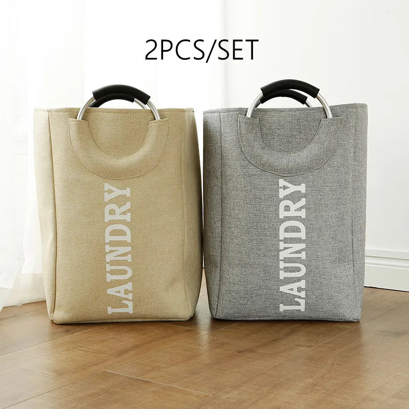 Portable Folding Laundry Basket Big Capacity Handle Waterproof Large Linen Storage Basket Kids Toys Dirty Clothing Orgnizer Bin