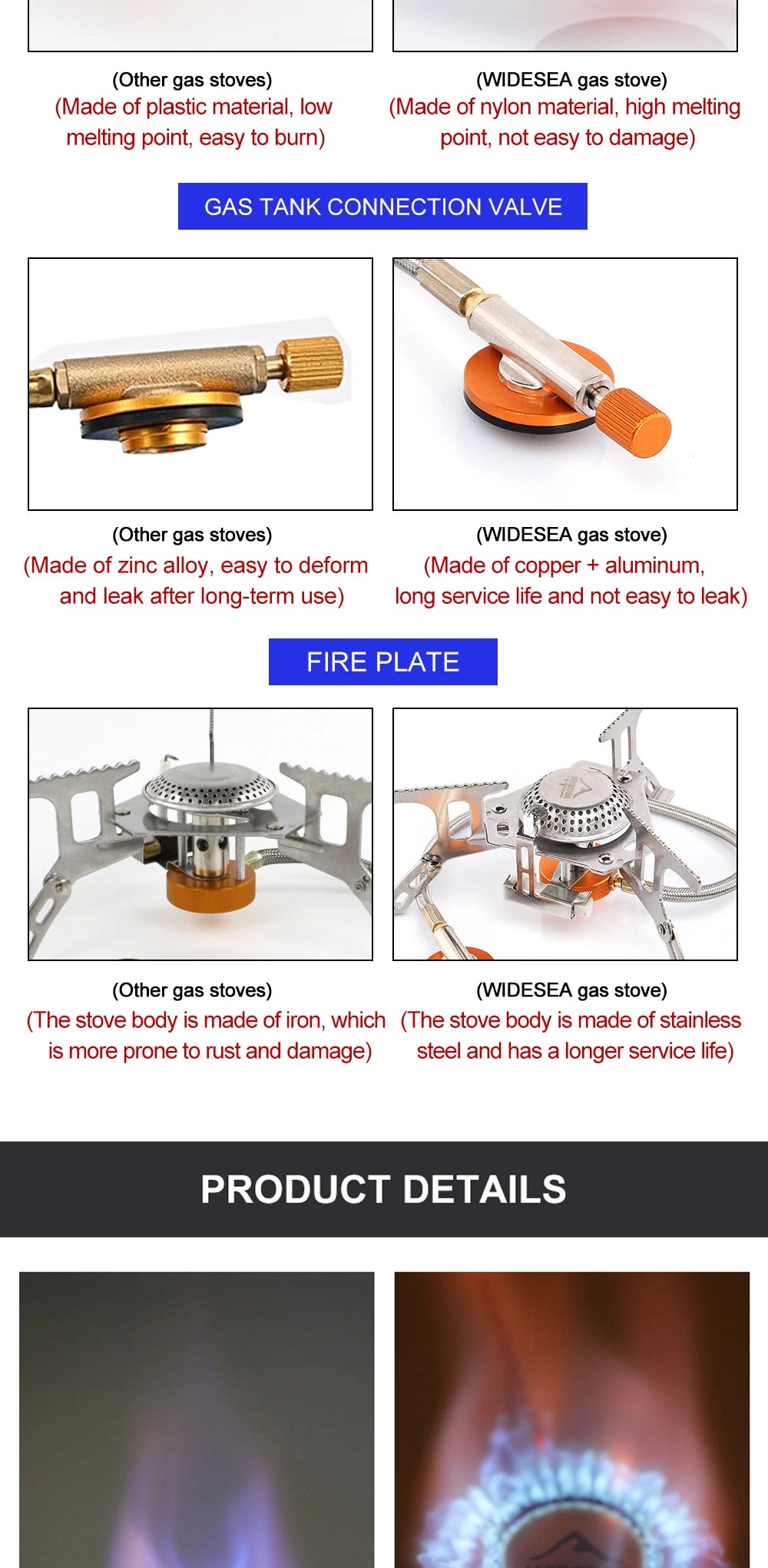 Camping Gas Stove Outdoor Tourist Burner Strong Fire Heater Tourism Cooker Survival Furnace Supplies Equipment Picnic