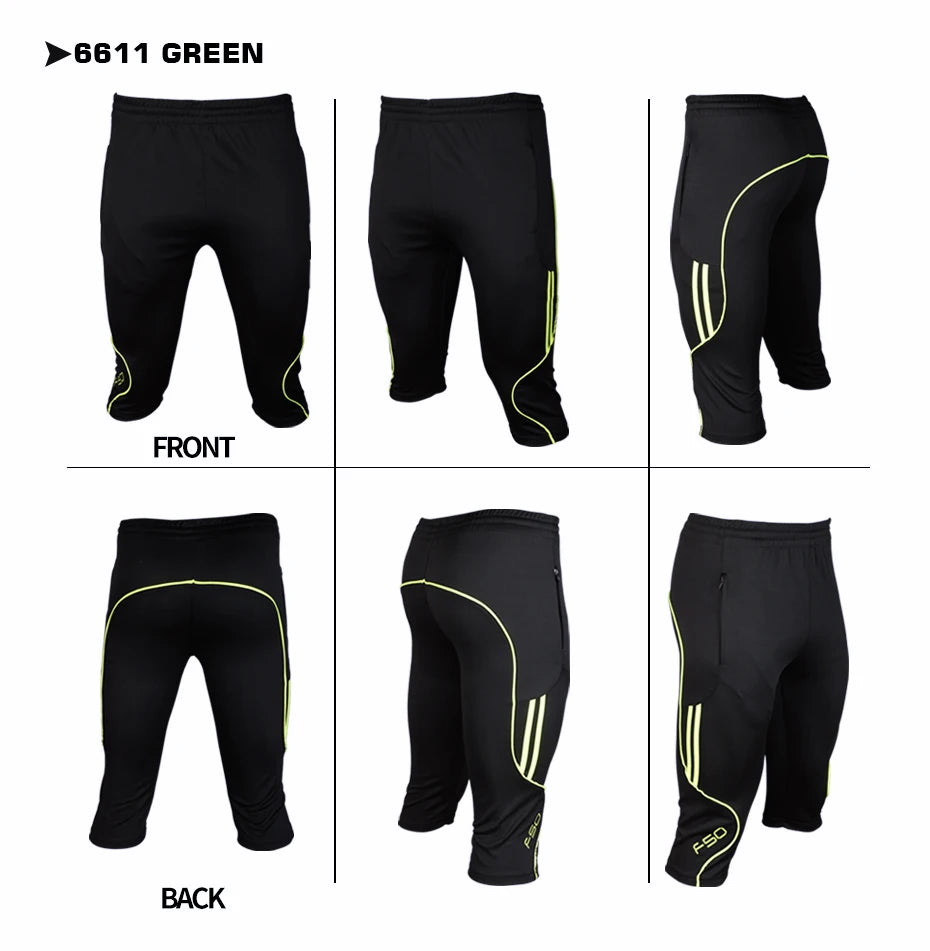 Men 3/4 Shorts New Soccer Pants Slim Sports Jogging Pants Men Training Running Trousers Football Male 3/4 Soccer Training Pants