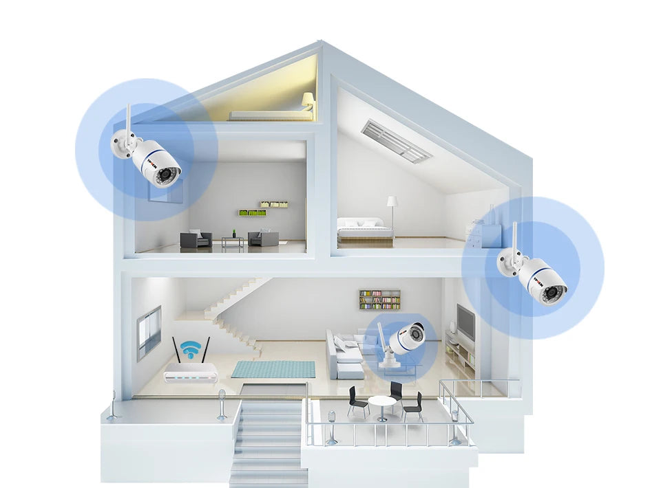4MP 1080P IP-camera Buiten WiFi Beveiligingscamera voor Thuis Draadloze Bewaking Wi-Fi Bullet Waterdichte IP Video HD Camera CamHi Cam