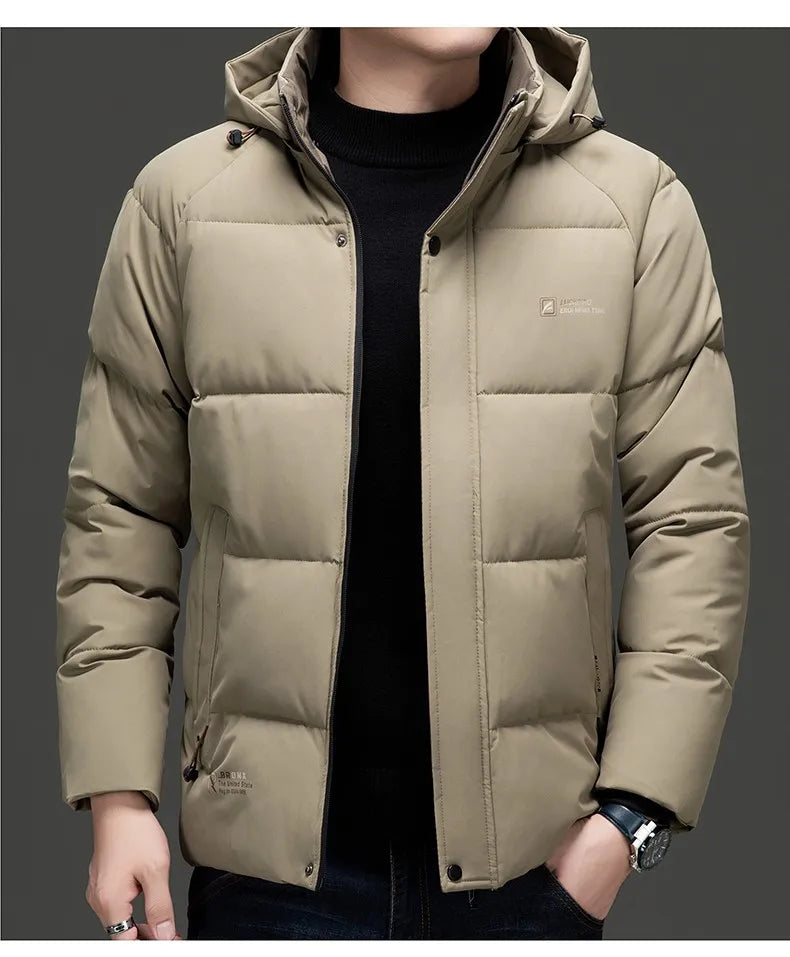 Men's Top Grade Designer Brand, Parka Jacket Cropped Thick Casual Fashion, Hooded Windbreaker, and Quilted Bubble Male Coats