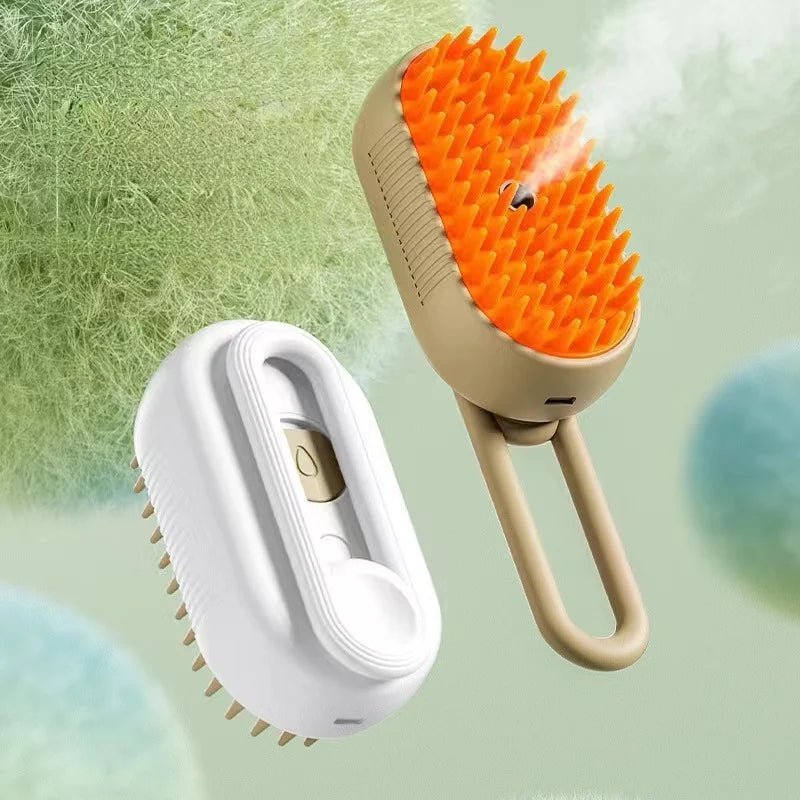 3-in-1 Hondenhaarborstel Kattenhaarborstel Elektrische Huisdierreinigingsborstel Stoomsprayborstel Massage Ontharingskam Anti-vliegborstel