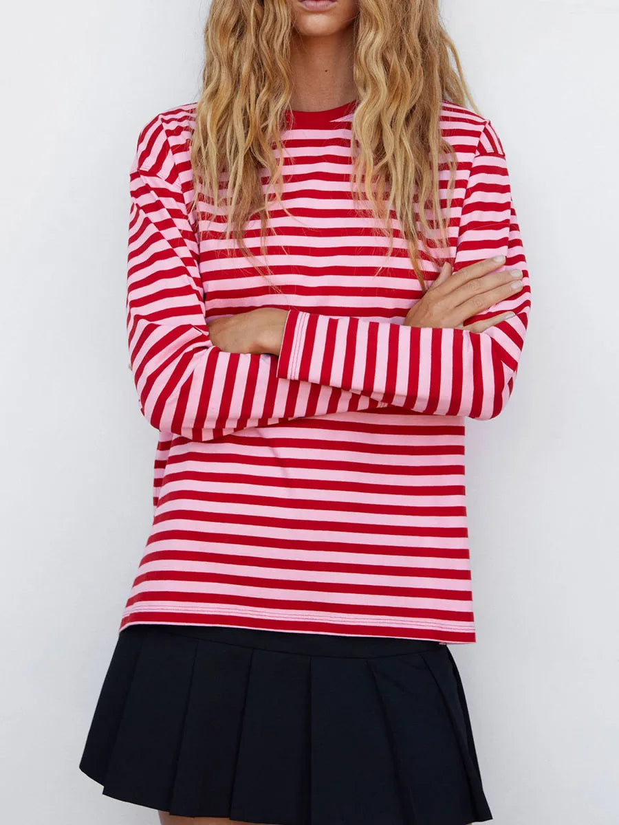 Women Teen Girls Fairy Grunge Tops Clothes Y2k Striped Long Sleeve Fit Crop Tops Baby Tee Autumn Vintage Streetwear T-Shirt