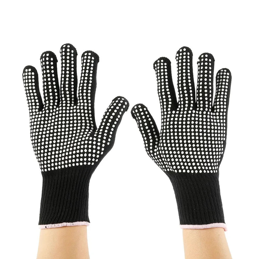 1 Pair Barbecue Anti-scald Gloves Heat Resistant BBQ Oven Gloves Kitchen Fireproof Anti-slip Gloves For Cooking