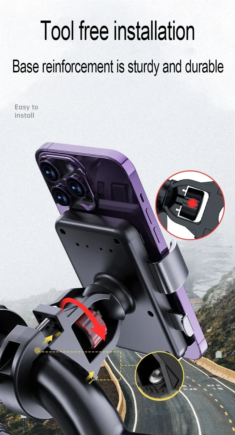 VIKEFON Motorcycle Bicycle Mobile Phone Holder for Electric Vehicle Scooter Cycling Mountain Phone Stand Handlebar Mount